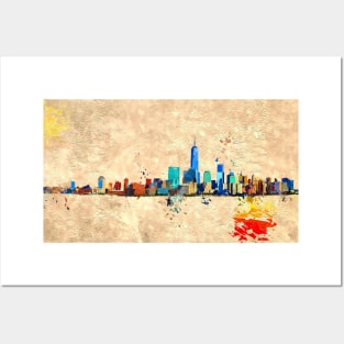 NYC Skyline Grunge Posters and Art